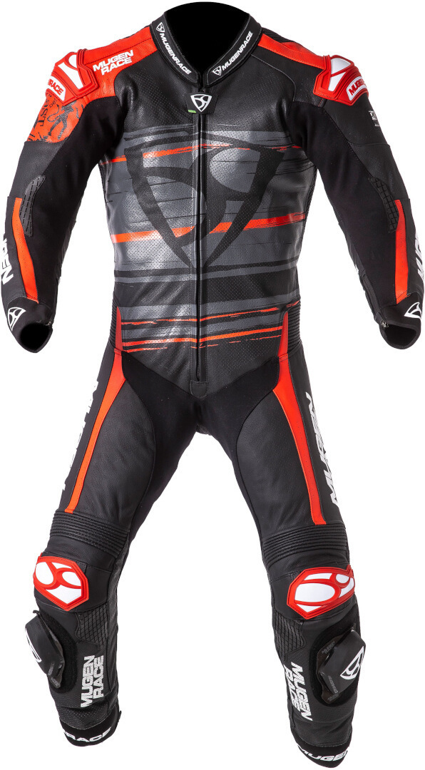 MUGENRACE RC-Max Uno perforated One Piece Motorcycle Leather Suit black/red 62 Figure 2