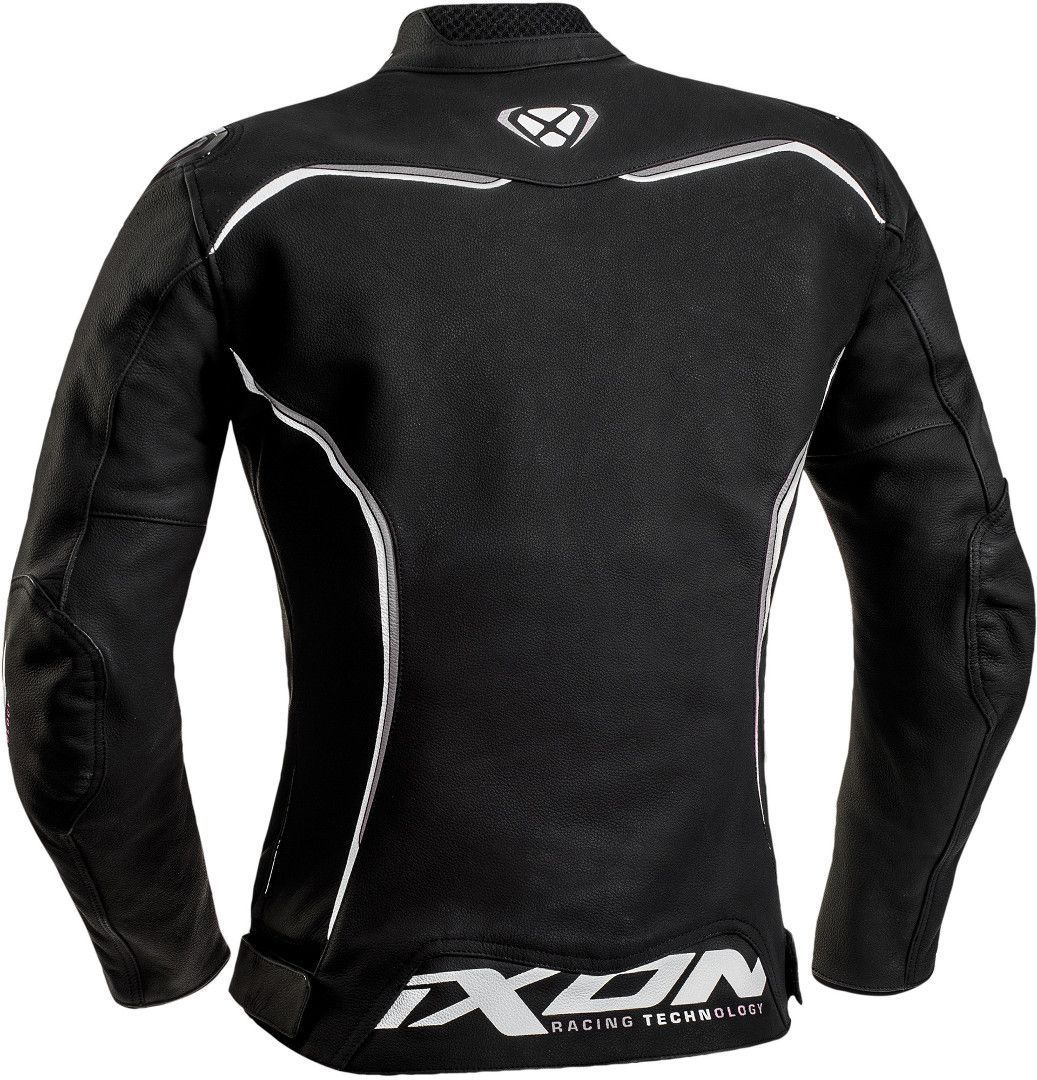 Ixon Trinity Jaqueta de couro da motocicleta das senhoras preto/branco/cinza L Figura 2