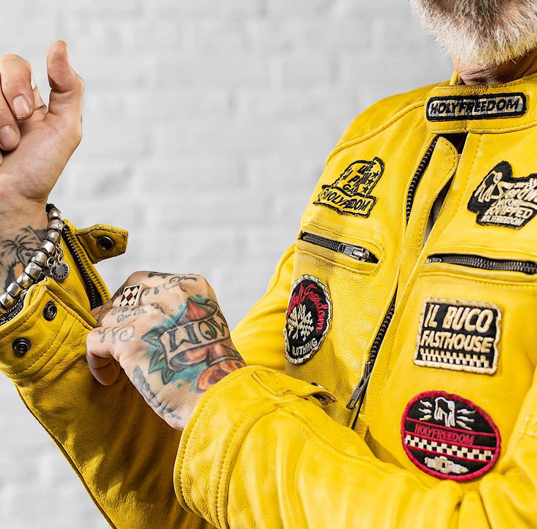HolyFreedom Zero Evolution Motorcycle Leather Jacket yellow L Figure 10