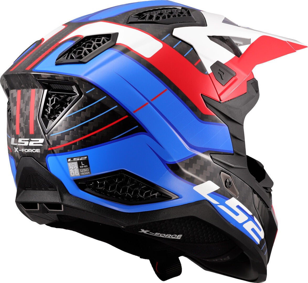 LS2 MX703 X-Force Galuo Carbon Motocross Helmet white/red/blue M (57/58) Figure 5