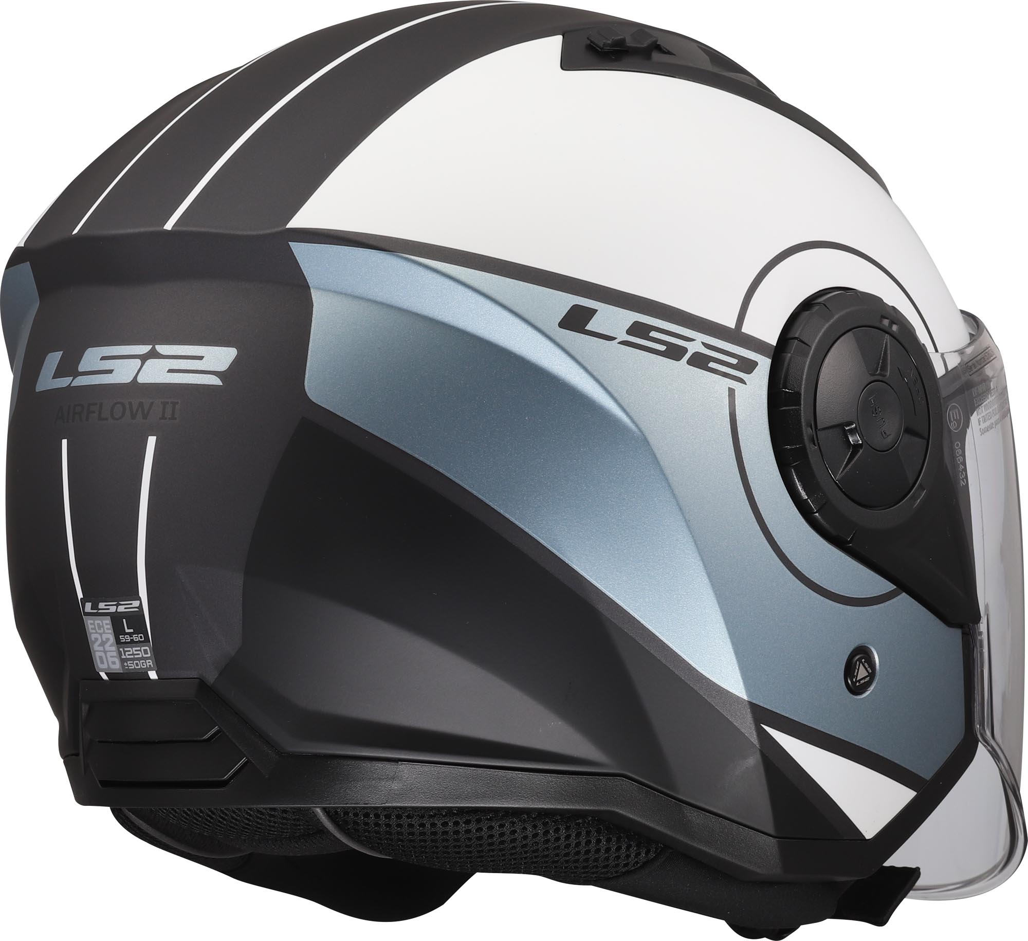 LS2 OF616 Airflow II Cover Jethelm grau/blau L (59/60) Abbildung 5