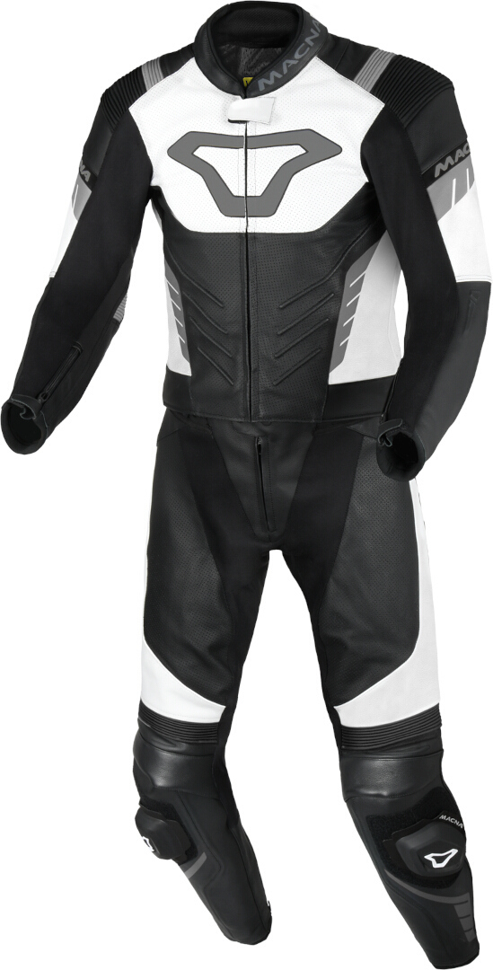 Macna Varshall perforated Two Piece Motorcycle Leather Suit black/white 50 Figure 1