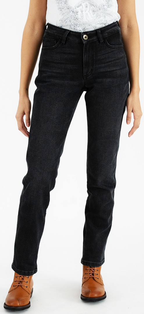 Rokker Tech Mid Straight Ladies Motorcycle Jeans black 34 Figure 3