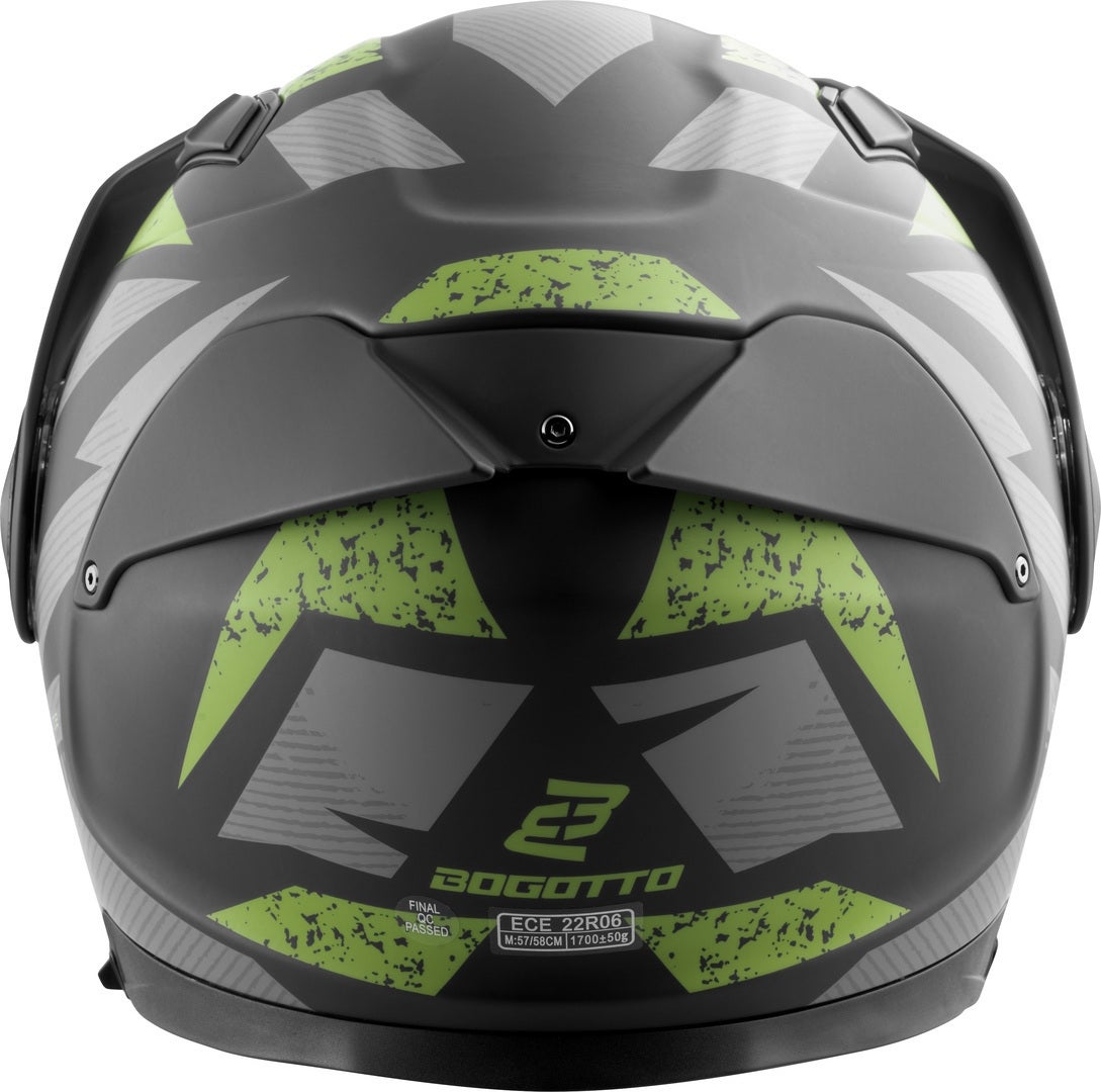 Bogotto FG-102 Safari Steklena vlakna enduro zložljiva čelada črna mat/siva/zelena 2XL Slika 7