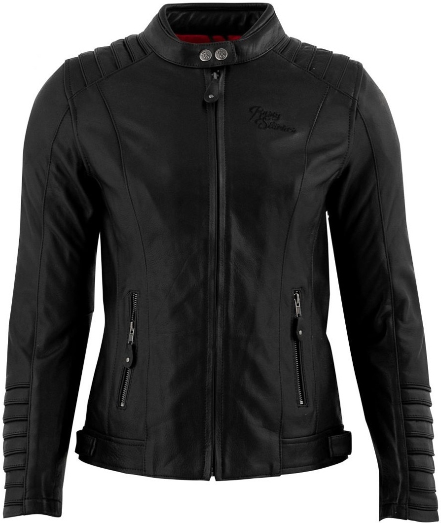 Rusty Stitches Amanda Veste en cuir de moto pour dames noir 48 Figure 1