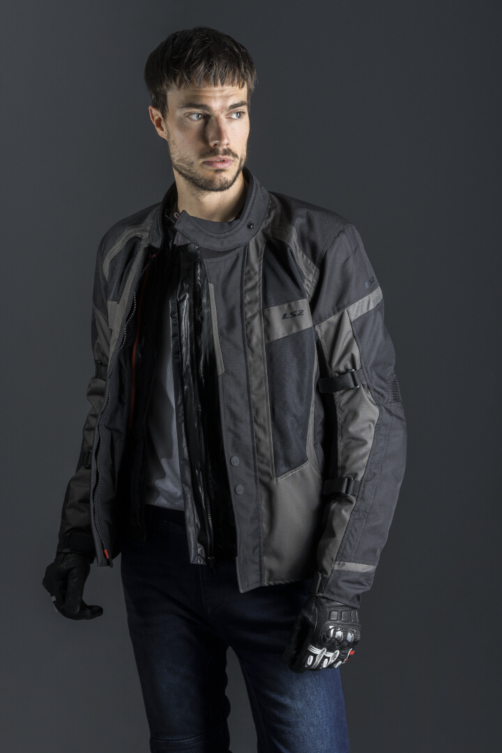 LS2 Scout waterproof Motorcycle Textile Jacket black/dark grey 3XL Figure 3