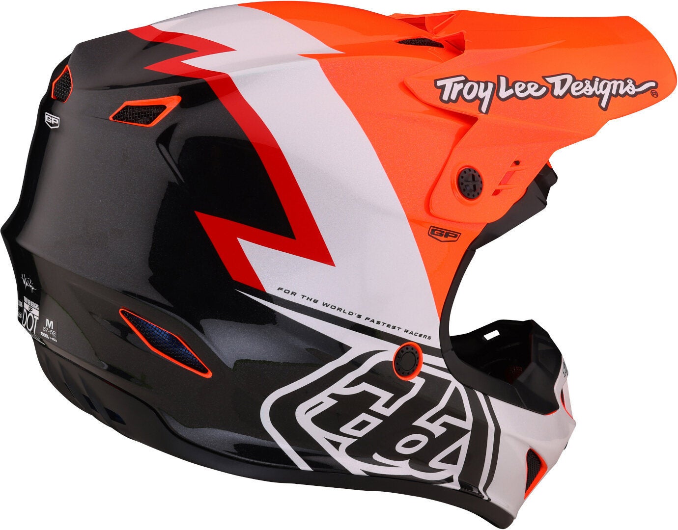 Troy Lee Designs GP Volt Motocross Hjelm svart/oransje/hvit XS (54/55) Figur 7