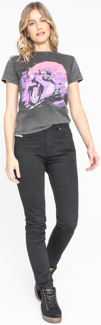 John Doe Jane High Mono XTM Dame Motorcykel Jeans Sort 27/34 Figur 11