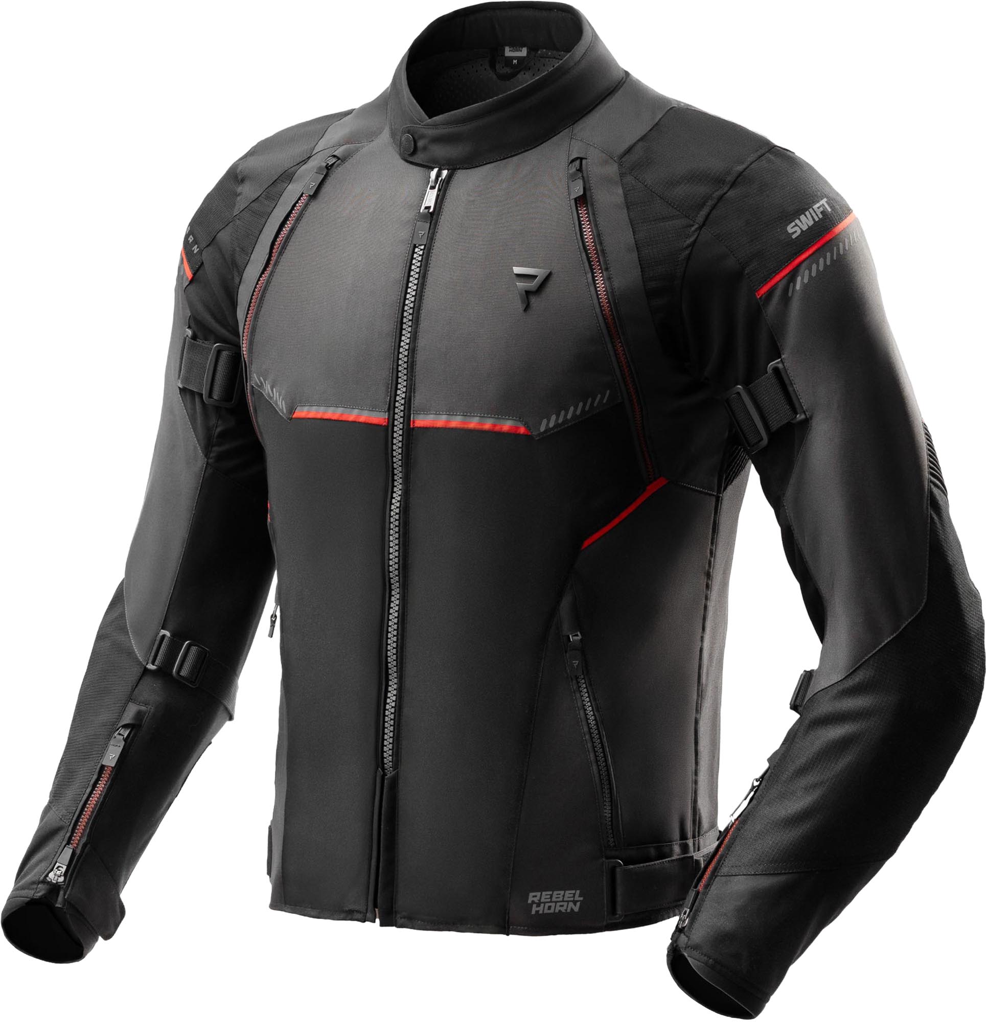 Rebelhorn Swift waterproof Motorcycle Textile Jacket black/grey/red 8XL Figure 1