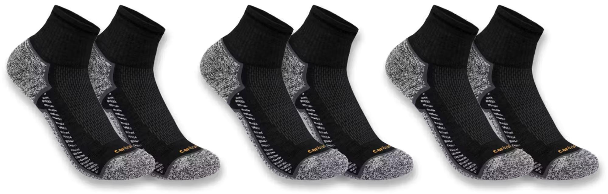 Carhartt Force Midweight Quarter Strumpor - 3-pack svart XL Figur 1