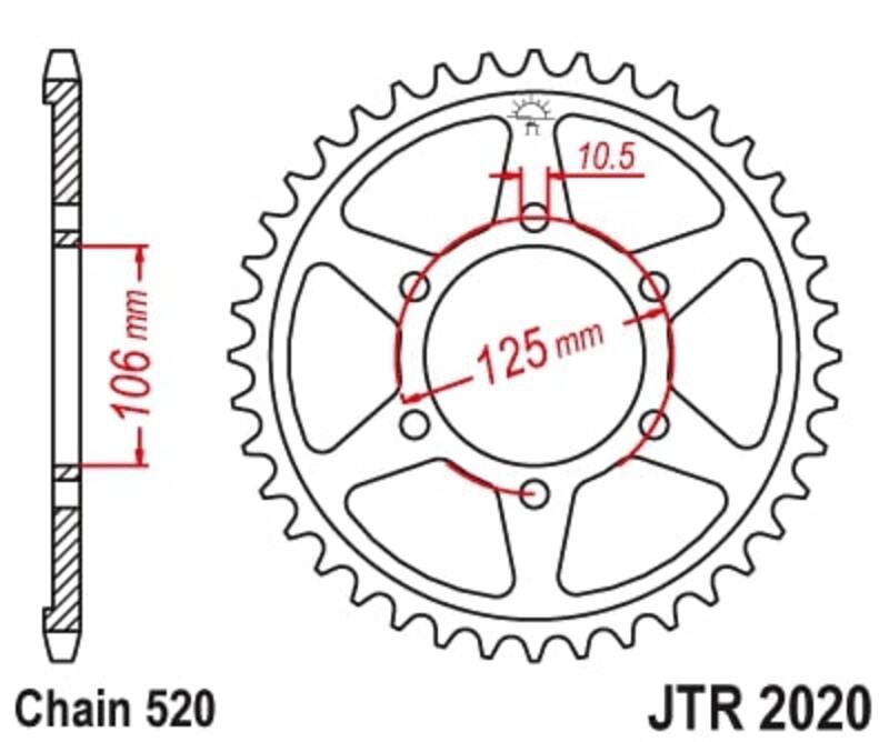 JT SPROCKETS Steel Standard Rear Sprocket - 520 Figure 3