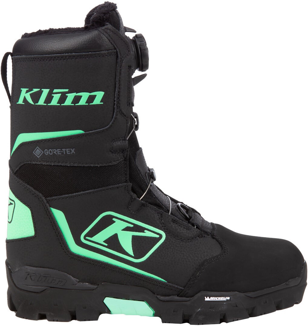 Klim Aurora GTX BOA 2023 Bottes de motoneige pour dames noir/vert 11 Figure 9