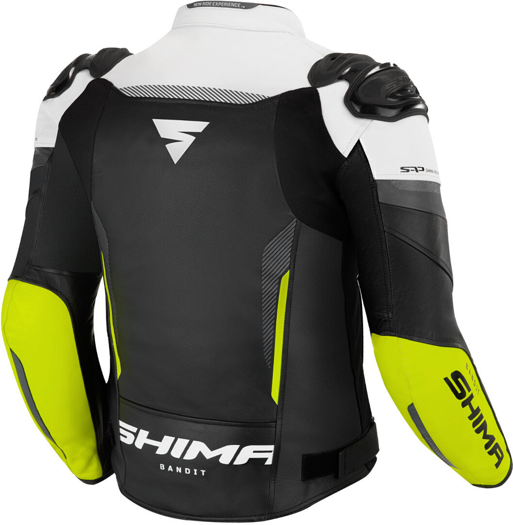SHIMA Bandit Motorrad Lederjacke schwarz/weiß/gelb 52 Abbildung 2