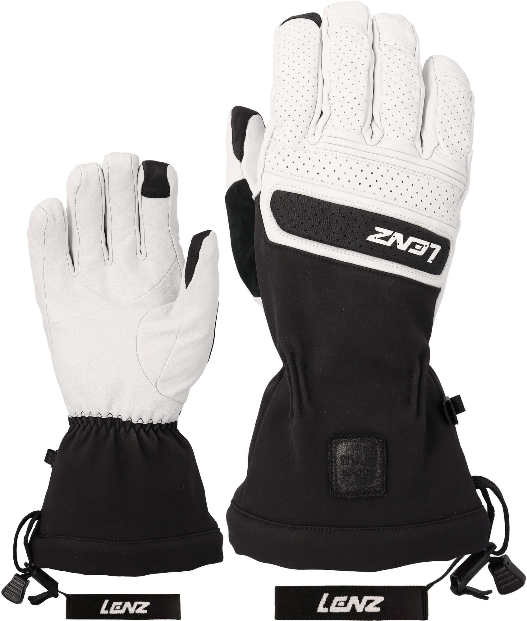 Lenz Think About Ski Luvas Femininas branco/preto S Figura 1