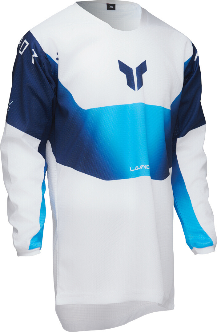 Thor Launchmode Storm Motocross trøje til børn hvid/blå S Figur 2