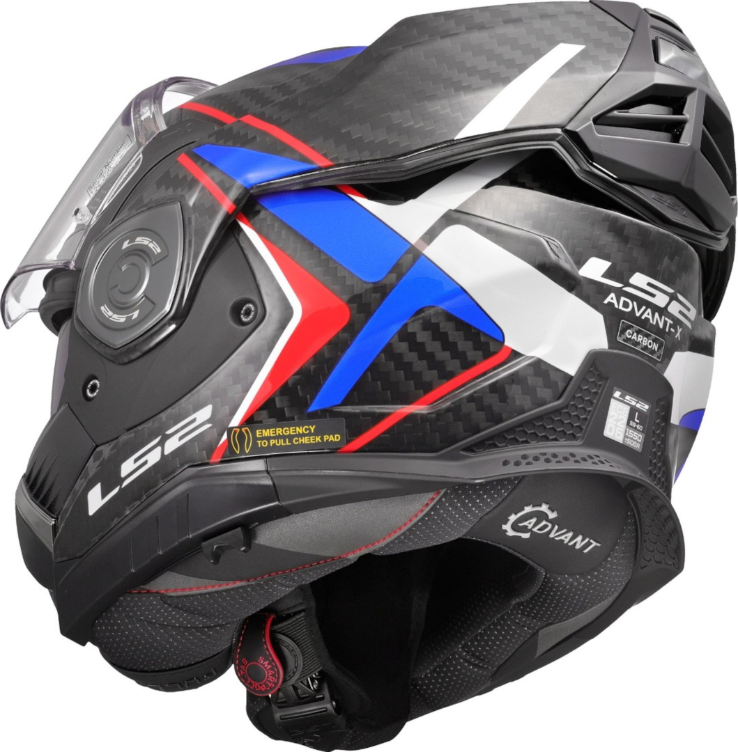 LS2 FF901 Advant X Carbon Future II Casco bianco/blu/rosso S (55/56) Figura 12