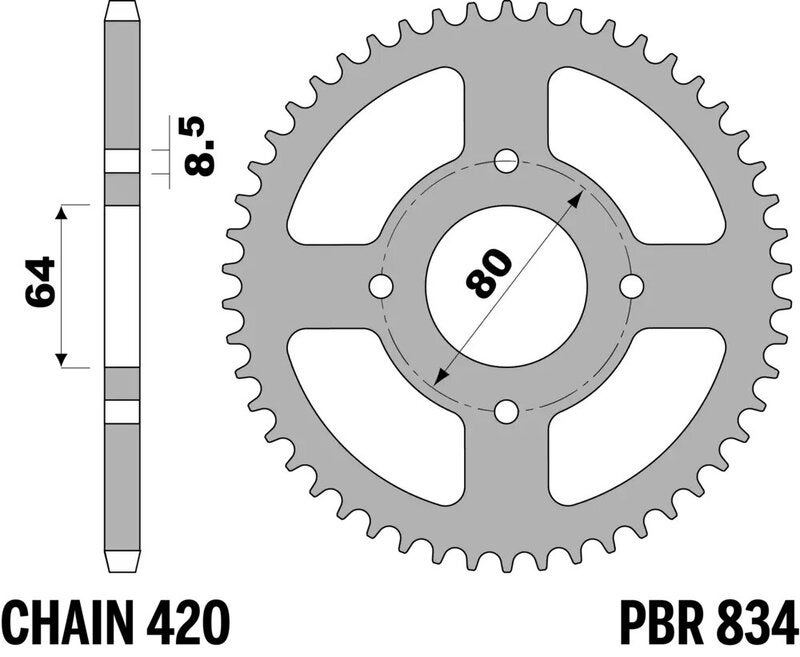 PBR Standard za stražnji lančanik - 420 Slika 1