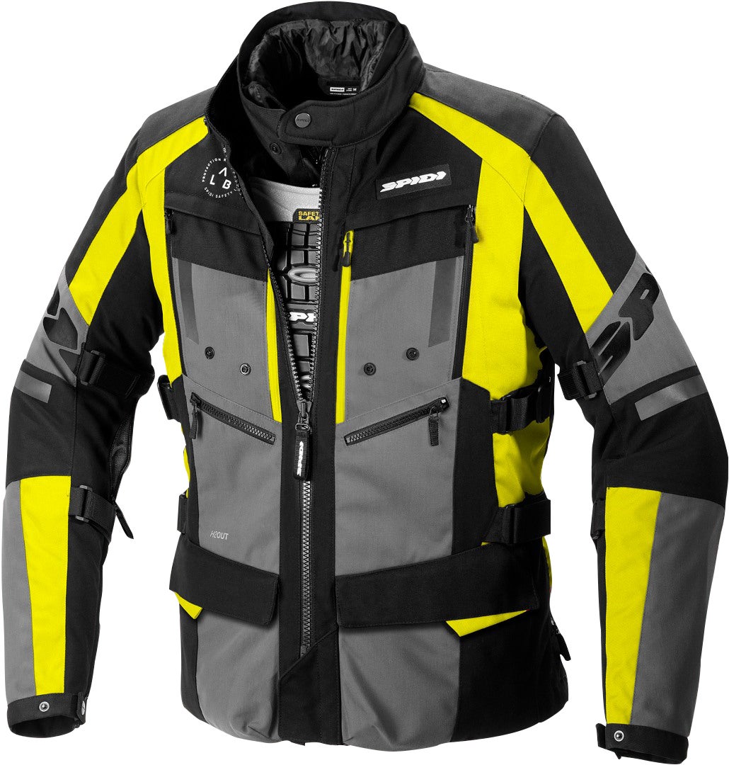 Spidi 4 Season Evo H2Out Motorcycle Textile Jacket black/neon-yellow 3XL Figure 1