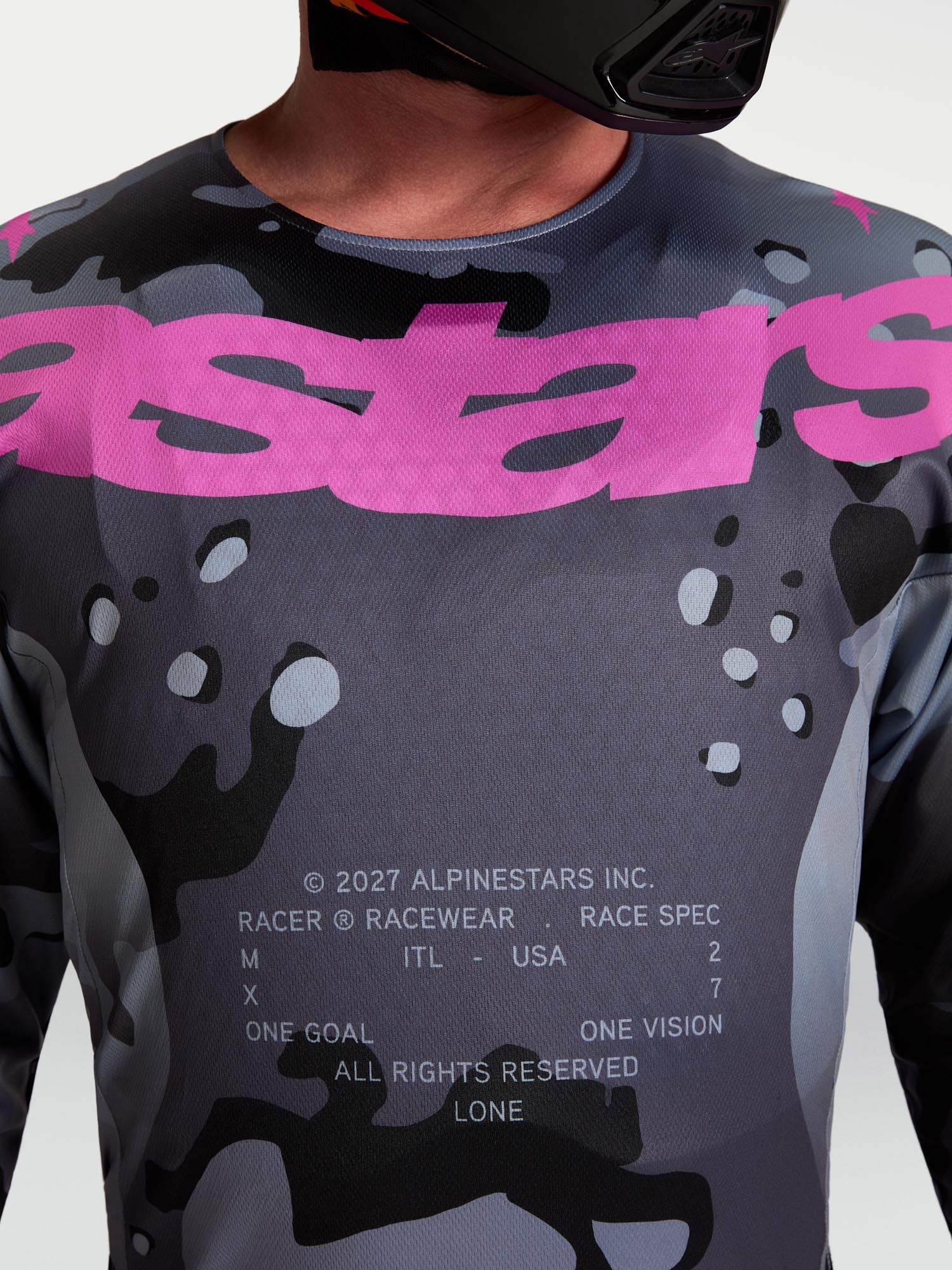 Alpinestars Racer Lone Motocrosstrøje grå/lilla M Figur 5