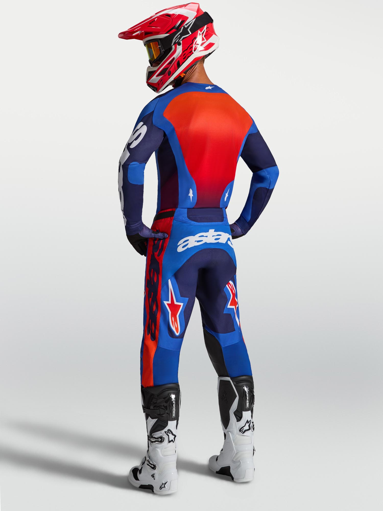 Alpinestars Racer Hunt Motocross hlače plavo/crveno 32 Slika 7