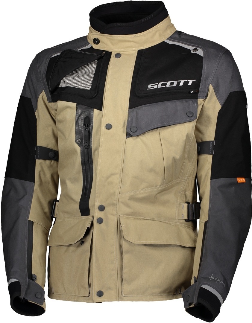 Scott Voyager Dryo waterproof Motorcycle Textile Jacket grey/beige L Figure 1