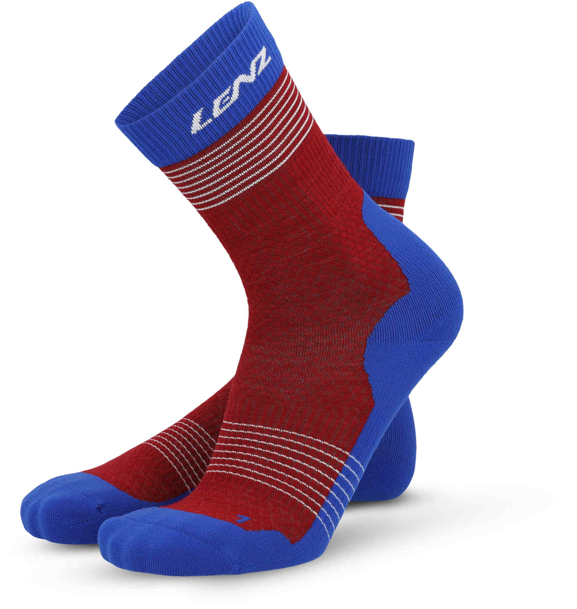 Lenz Think About Merino Nordic 2.0 Socken rot/blau 39-41 Abbildung 1