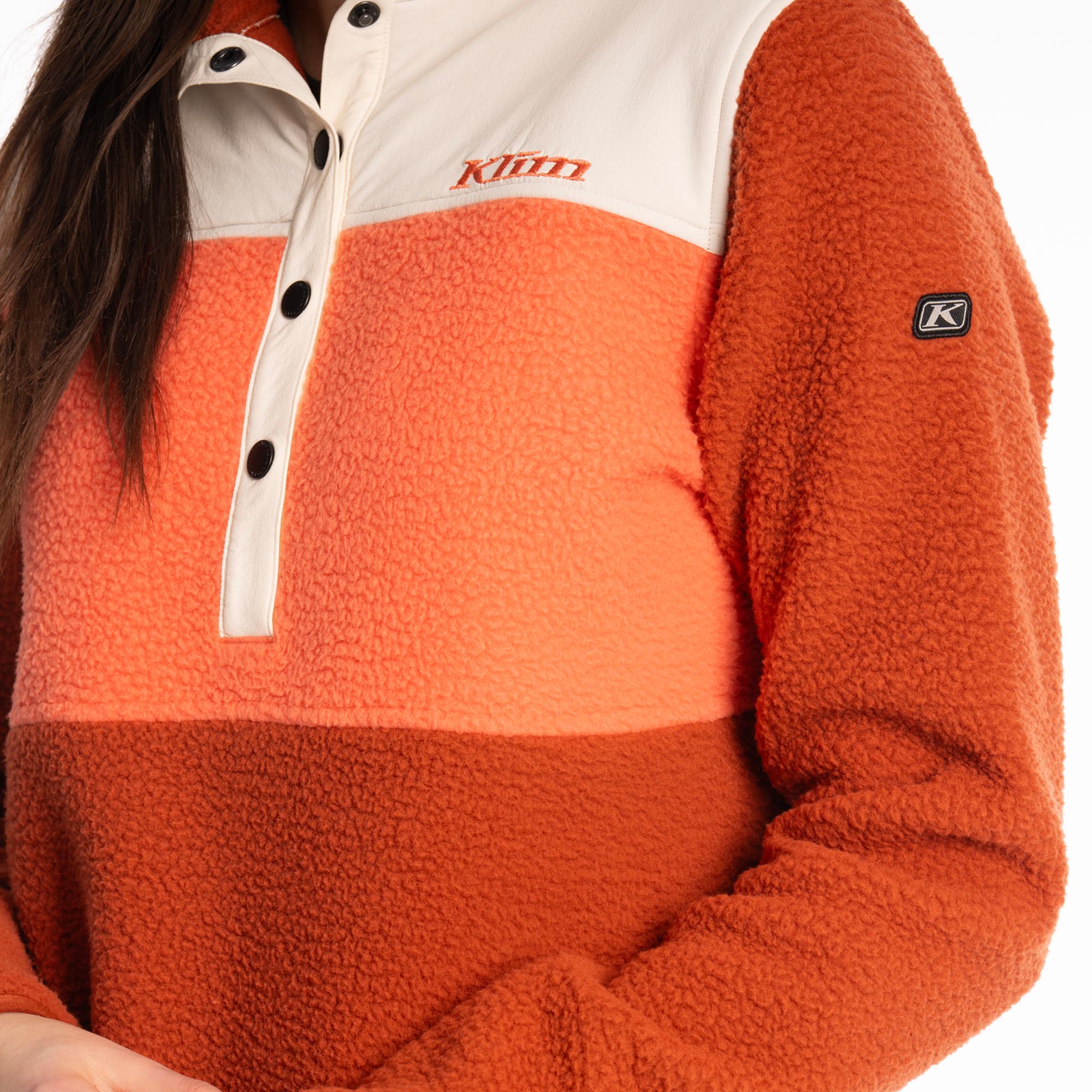 Side view of Klim High Pile Mountain Ladies Fleece Pullover