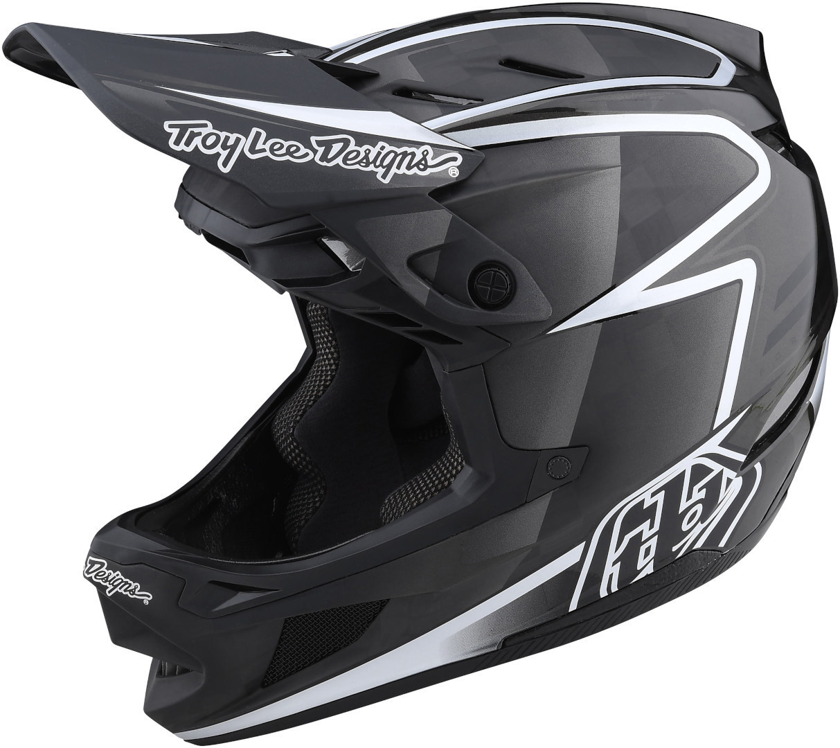 Troy Lee Designs D4 Carbon Lines Cască de coborâre Negru/gri XS (53/54) Figura 1