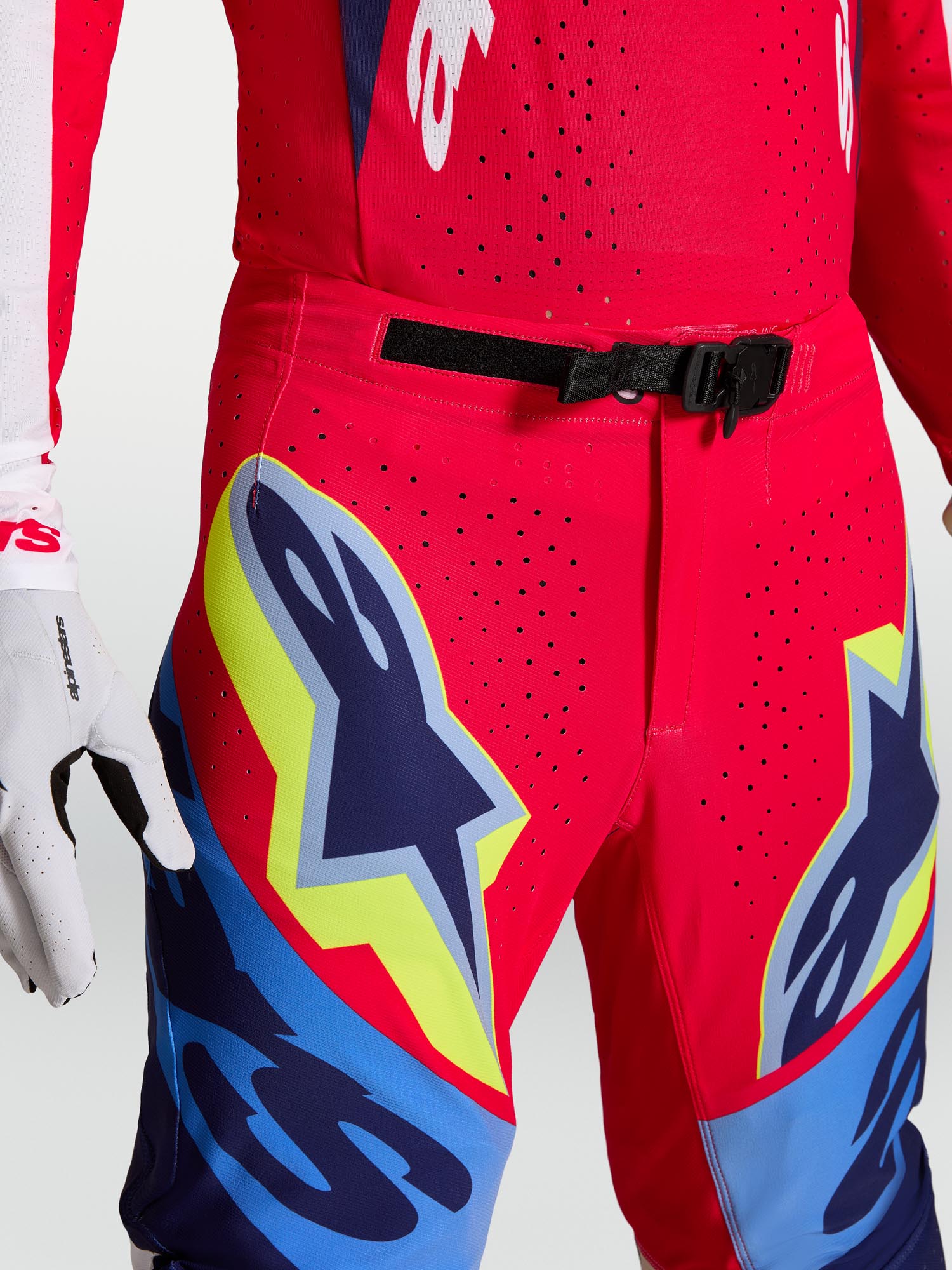Alpinestars Supertech Dyna Motocross hlače crveno/bijelo/plavo 32 Slika 5