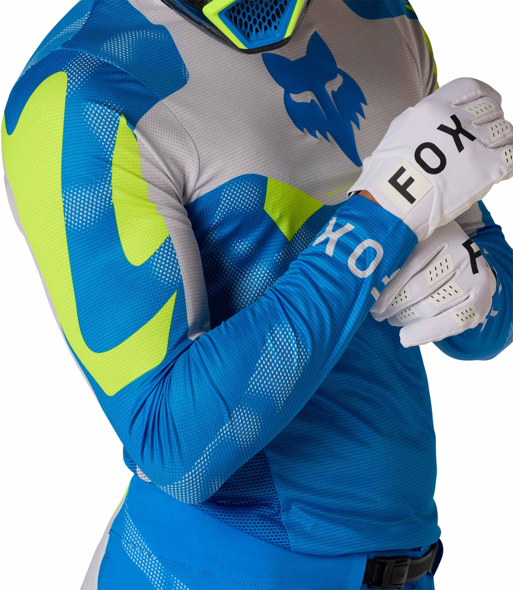 FOX Flexair Tactile Camisa de Motocross azul/branco/neon-amarelo 2XL Figura 6