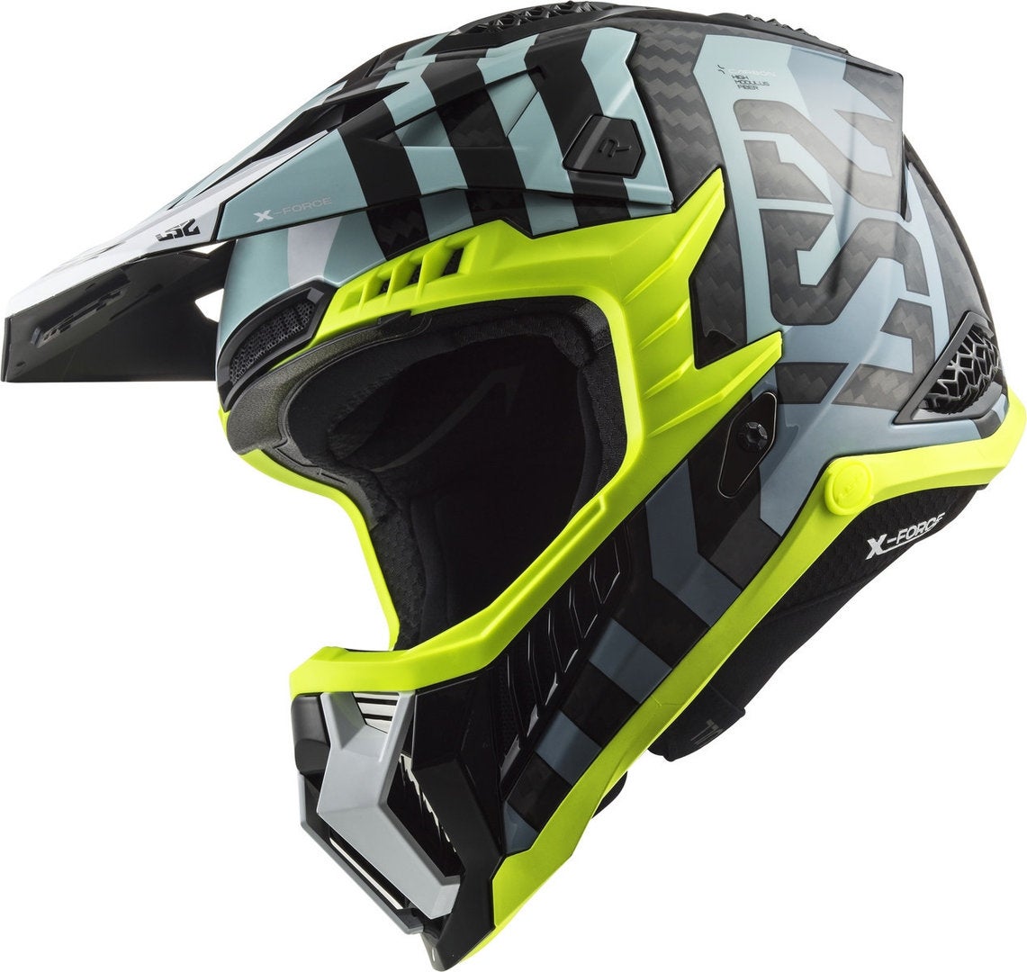 LS2 MX703 X-Force Barrier Carbon Casco Motocross nero/blu M (57/58) Figura 5