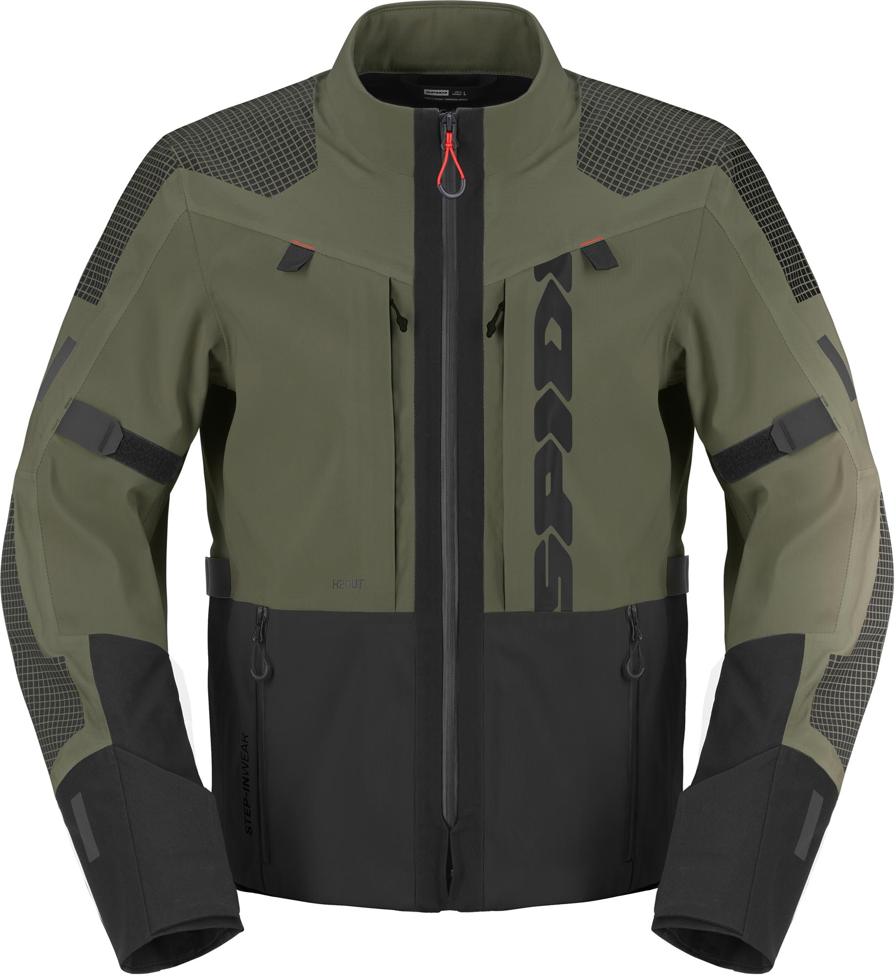 Spidi Frontier Pro H2OUT Veste textile moto imperméable Vert militaire 3XL Figure 1