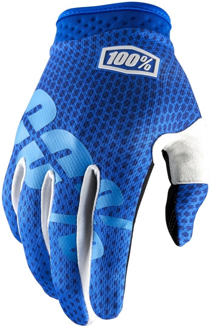 100% iTrack Dot Motocross handsker blå/hvid M Figur 1