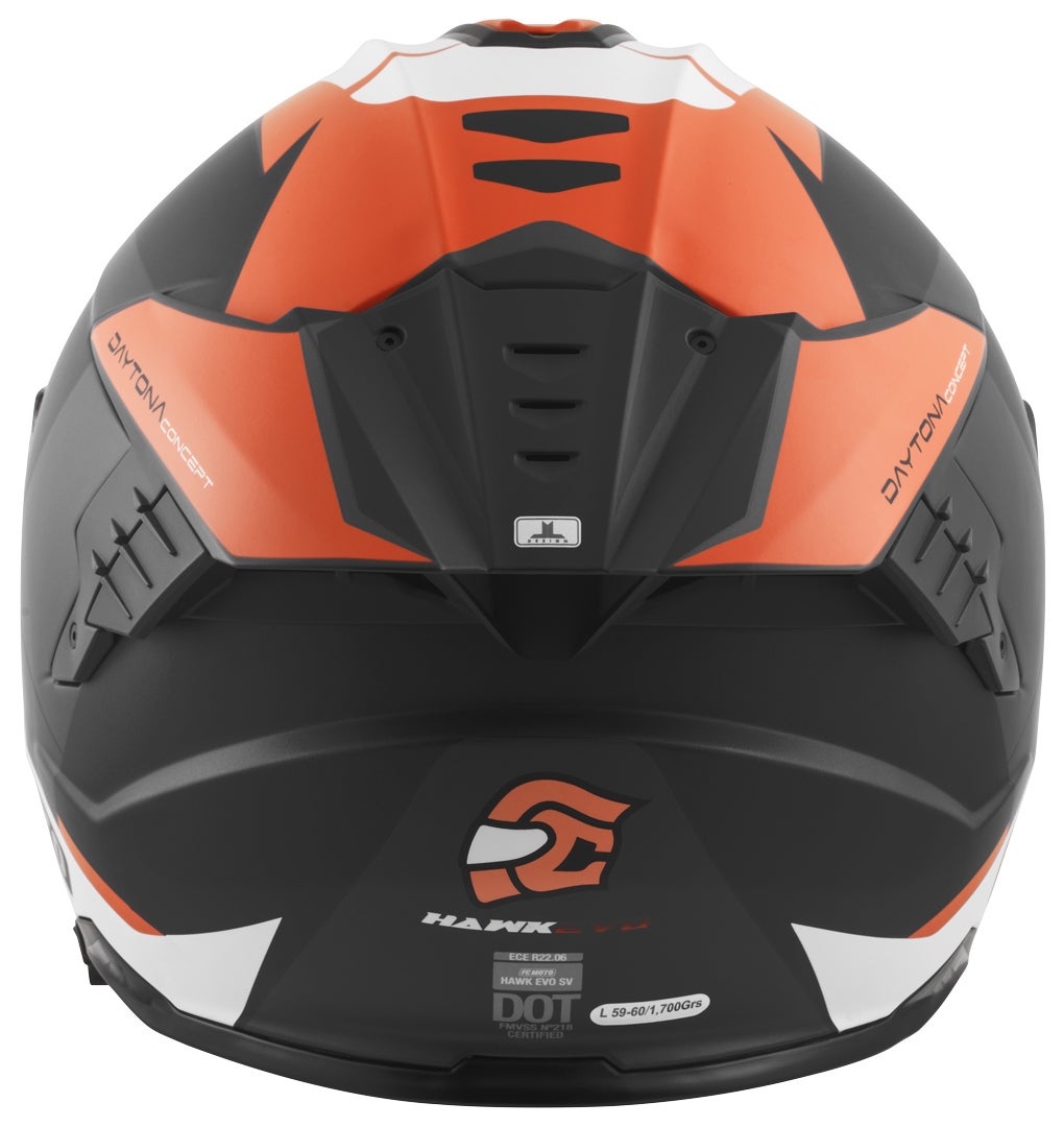 FC-Moto Hawk EVO-X Casco nero opaco/bianco/arancione S Figura 5