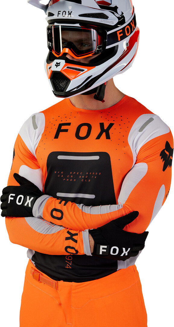 FOX Flexair Magnetic Motocross Jersey orange/schwarz/weiß M Abbildung 4