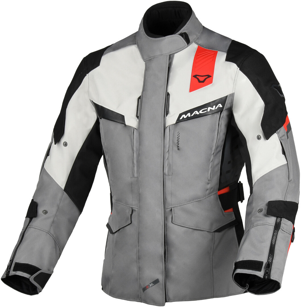 Macna Zastra waterproof Ladies Motorcycle Textile Jacket grey/white/red M Figure 1