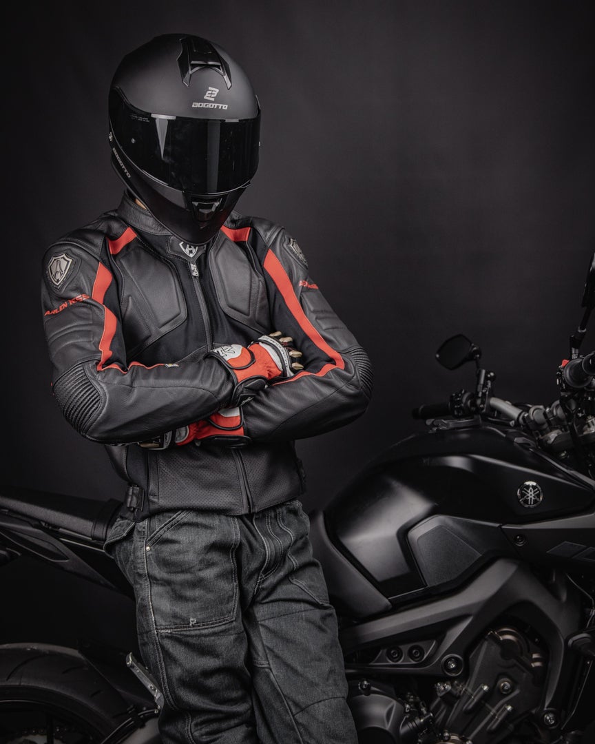 Arlen Ness Sportivo Motorrad Lederjacke schwarz/rot 58 Abbildung 3