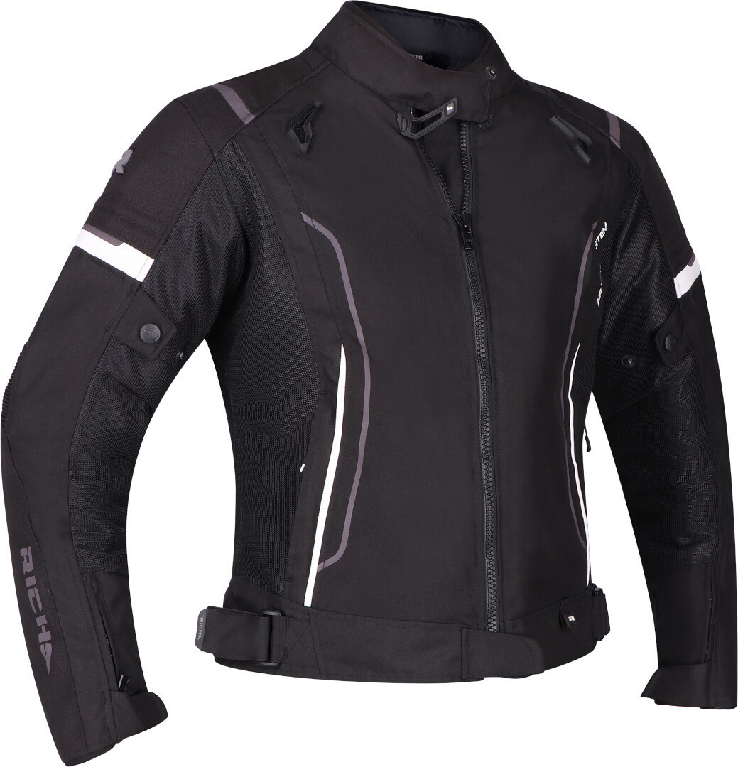 Richa Airstream 3 vattentät Damer Motorcykel Textil Jacka svart/vitt XS Figur 1