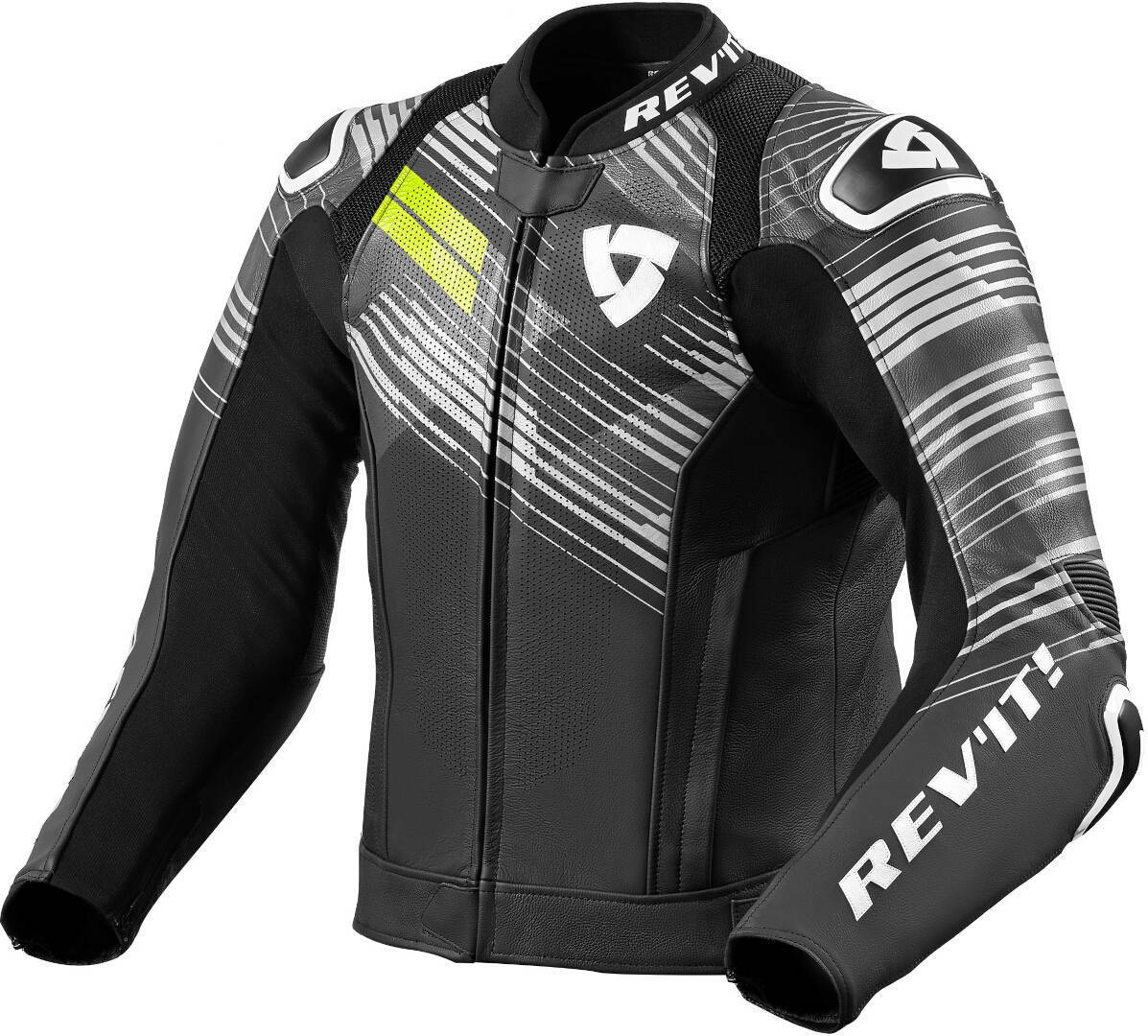 Revit Apex Motorcycle Leather Jacket black/white/yellow 52 Figure 1