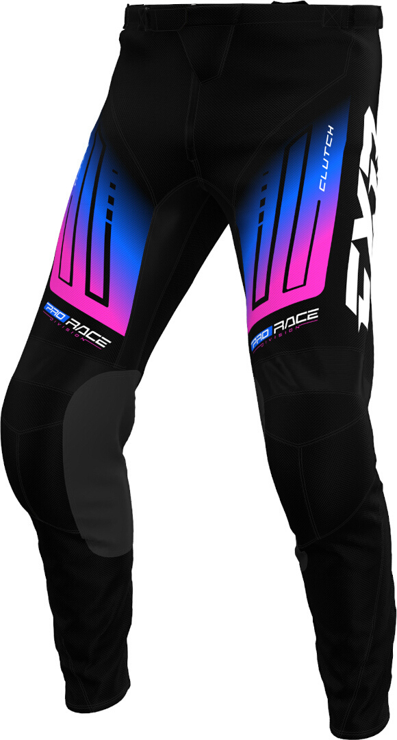 FXR Clutch 2025 Motocross Byxor Svart/Blå/Lila 28 Figur 1
