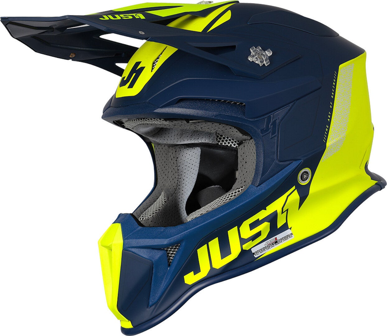 Just1 J18 Pulsar MIPS Motorcross helm blauw/geel M (57/58) Figuur 1