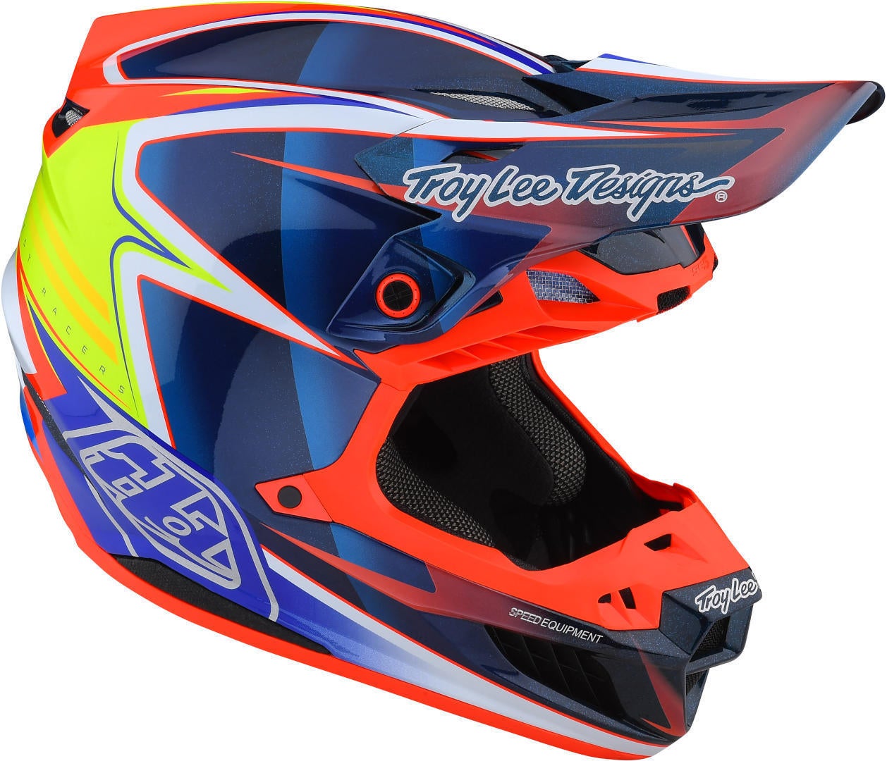 Troy Lee Designs SE5 MIPS Carbon Lines Casco Motocross blu/rosso L (58/59) Figura 4