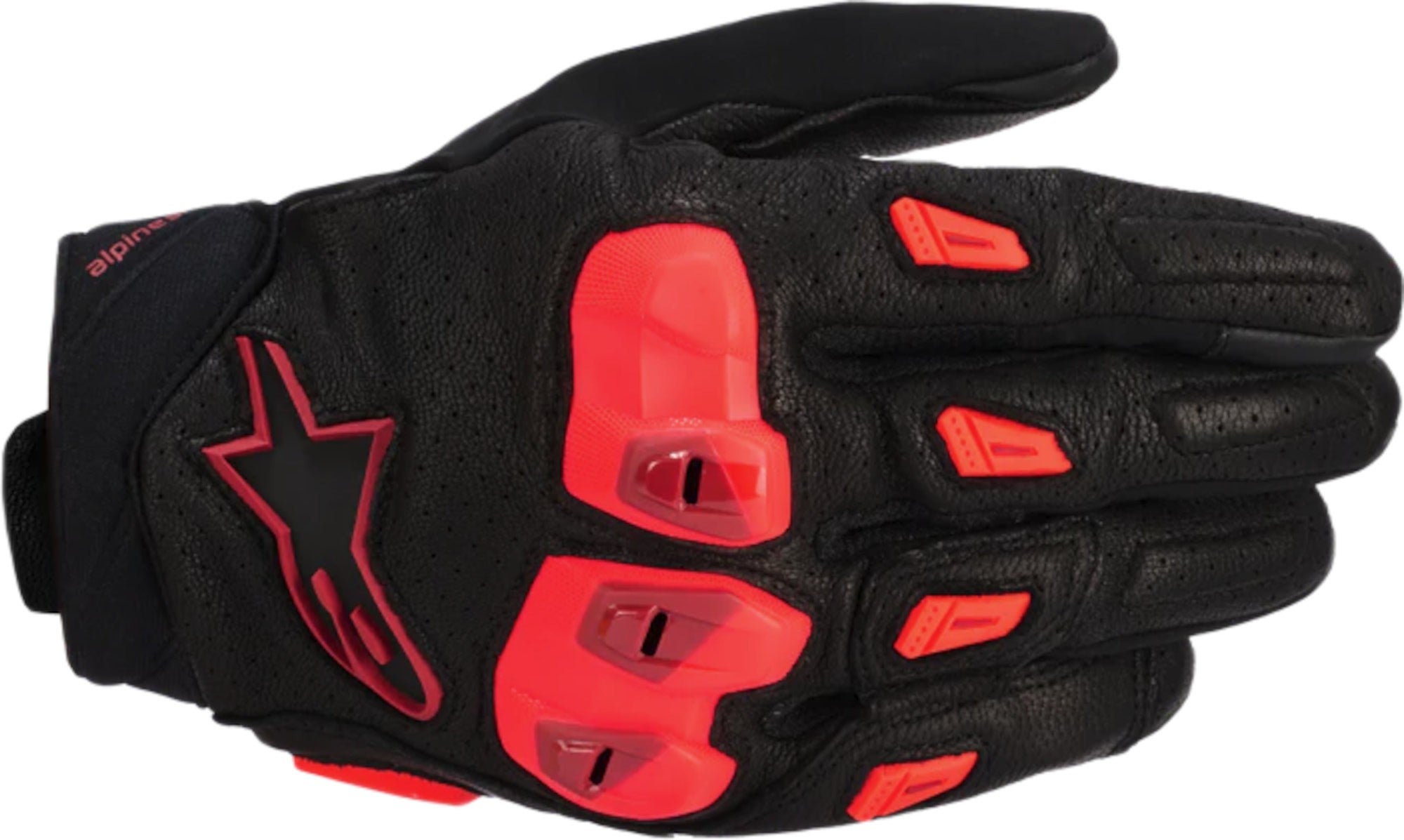 Alpinestars Sp X 7 perforerede motorcykelhandsker sort/neonrød M Figur 1
