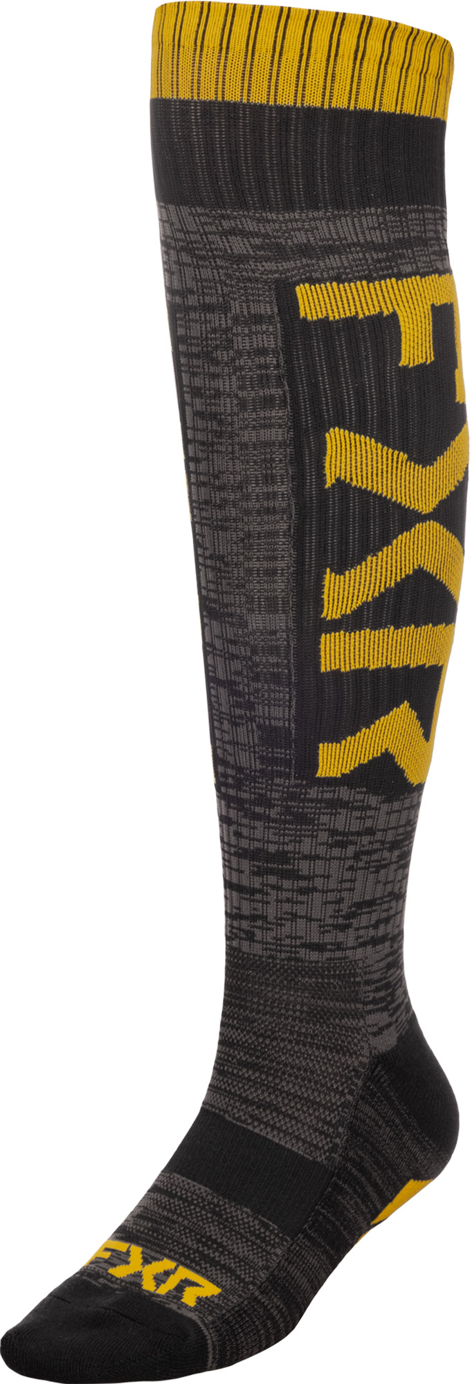 FXR Moto Logo Șosete de motocross Negru/Auriu Figura 1