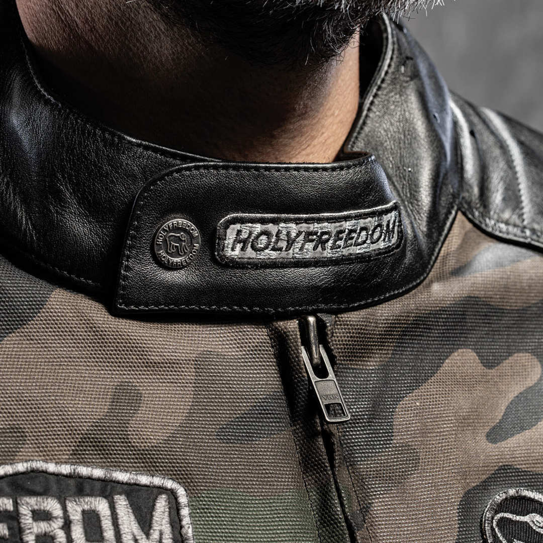 HolyFreedom Zero Camo Motorrad Lederjacke M Abbildung 10