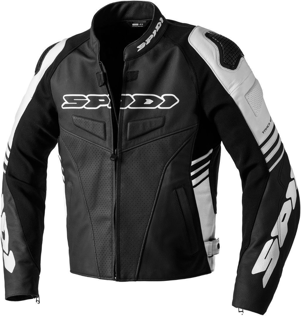 Spidi Track Warrior Motorcycle Leather Jacket black/white 48 Figure 1