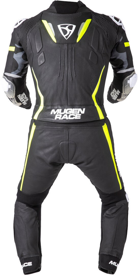 MUGENRACE Mucho Two Piece Motorcycle Leather Suit black/white/neon-yellow 54 Figure 3