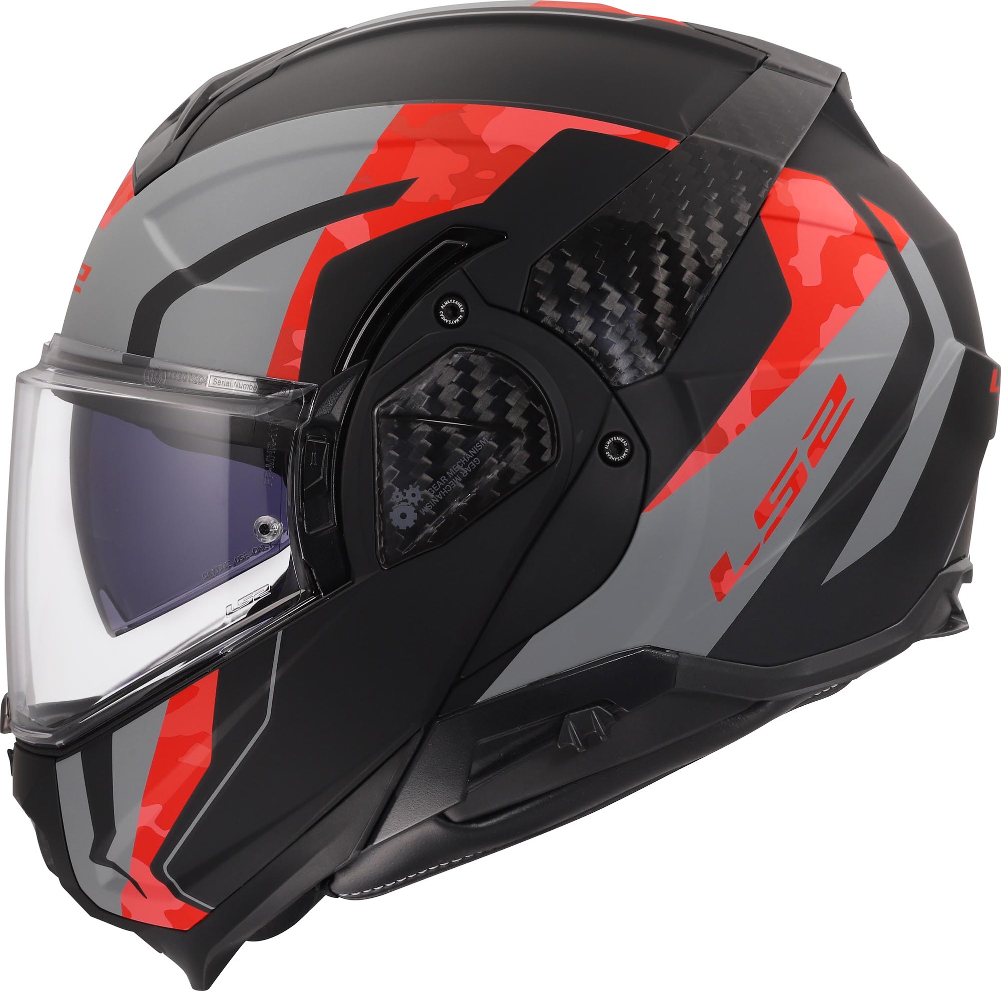 LS2 FF910 Advant II Glide Klapphelm schwarz/grau/rot S (55/56) Abbildung 2