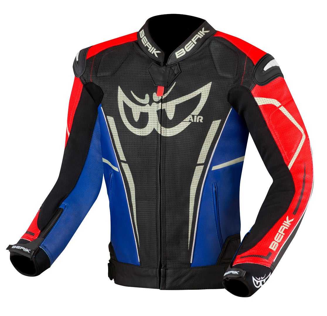 Berik Street Pro Evo Motorrad Lederjacke schwarz/rot/blau 58 Abbildung 1
