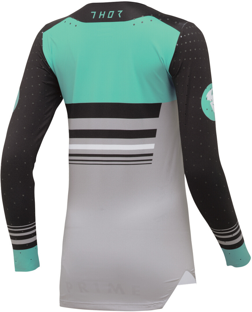 Thor Prime Blaze Tricou feminin de motocross negru/gri/verde L Figura 2